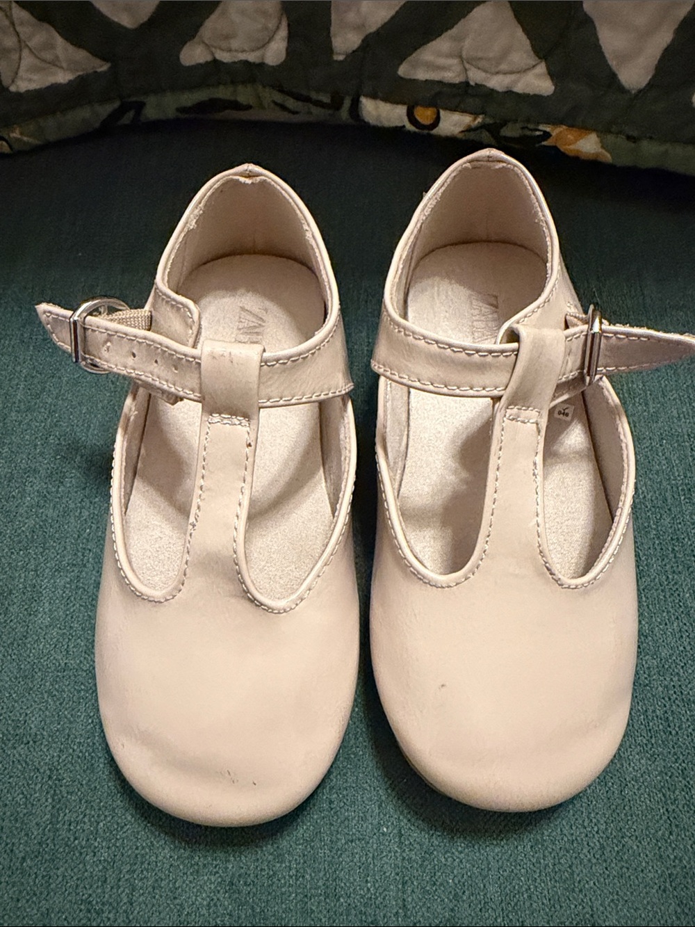 Zara Kids Cream T‑Strap Dress Shoes
